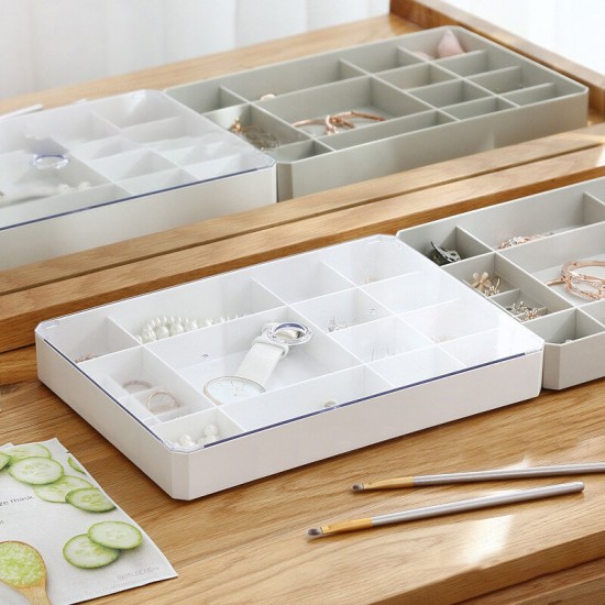 Fashion Multi-cell Jewelry Box Smart Ring Storage Box Plastic Earrings Ring Box