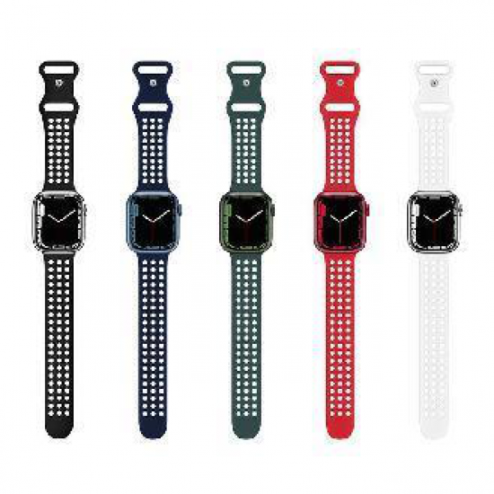 iWatch WA08 38/40/41mm Flexible Honeycomb Solid Color Silicone Strap