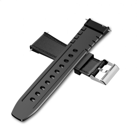 24MM Head Layer Cowhide Silicone Watch Band Strap for Smart Watch Prime Optimus Pro Optimus Hope Brave Lite