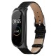 Metal Case Weave Texture Leather Watch Band Watch Strap Replacement for Xiaomi Miband 4 Non-original