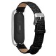 Metal Case Weave Texture Leather Watch Band Watch Strap Replacement for Xiaomi Miband 4 Non-original