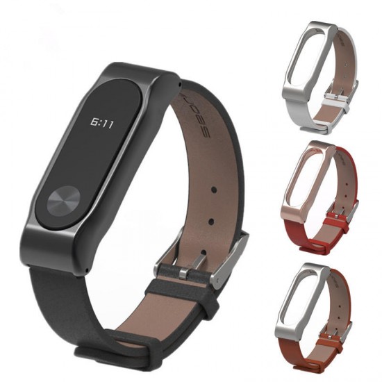 Leather Bracelet Replacement for Xiaomi MiBand 2 Wrist Strap Smartband Non-original