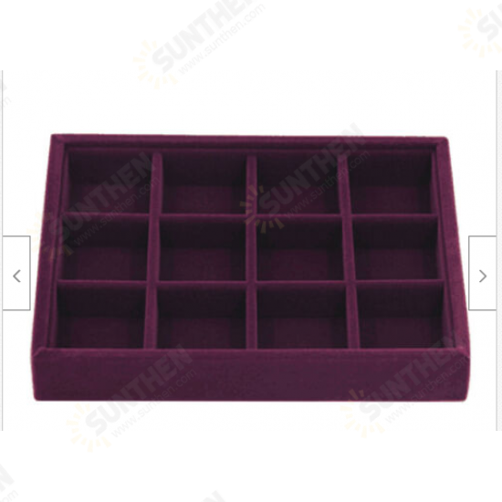 Purple Multi-check Flannel Smart Ring Box Small Jewelry Display Box Ring Storage Box