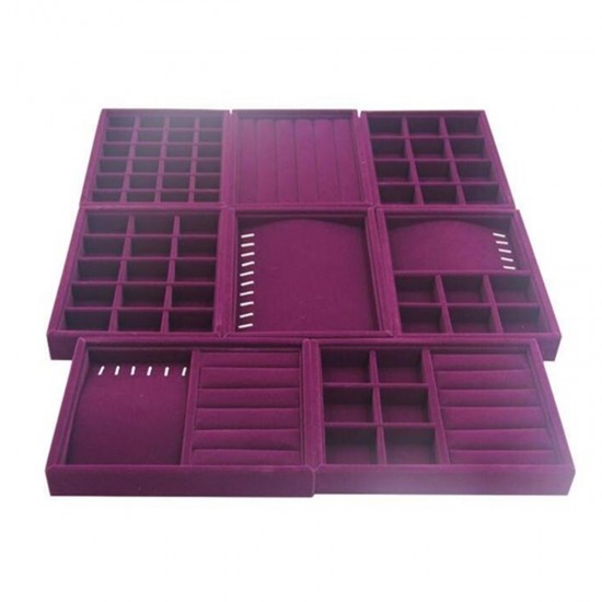 Purple Multi-check Flannel Smart Ring Box Small Jewelry Display Box Ring Storage Box