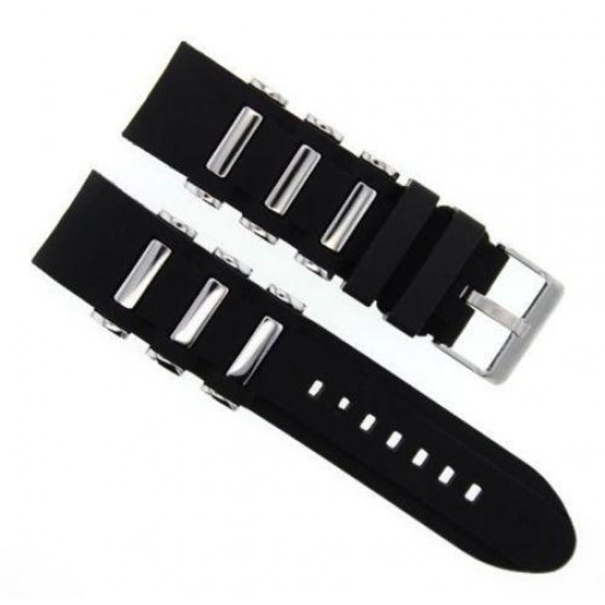 Silicone Rubber Diver Watch Band Strap For Invicta Excursion 18202 Black