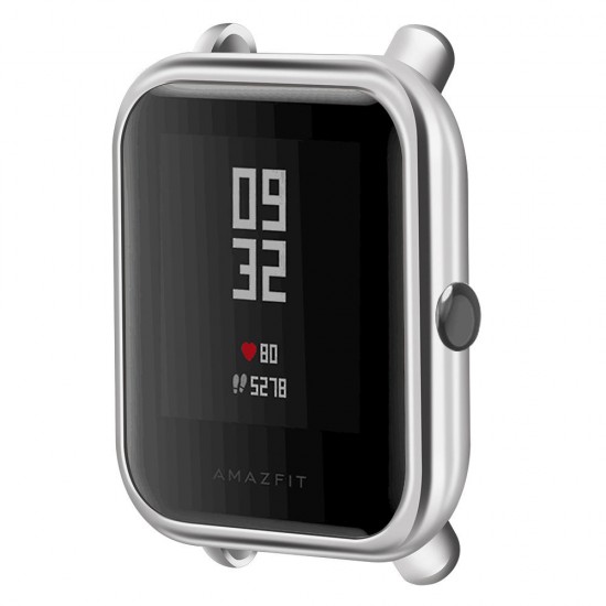 TPU Watch Case Cover Metal Texture Design Watch Cover for Amazfit Bip Lite