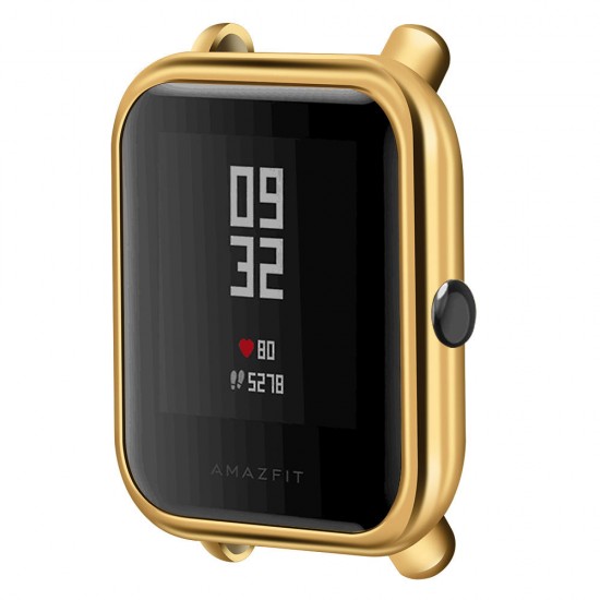 TPU Watch Case Cover Metal Texture Design Watch Cover for Amazfit Bip Lite