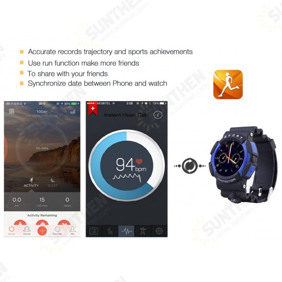 A10 Waterproof Sport Smart Watch MT2502 With bluetooth G-sensor For Android iOS Phone