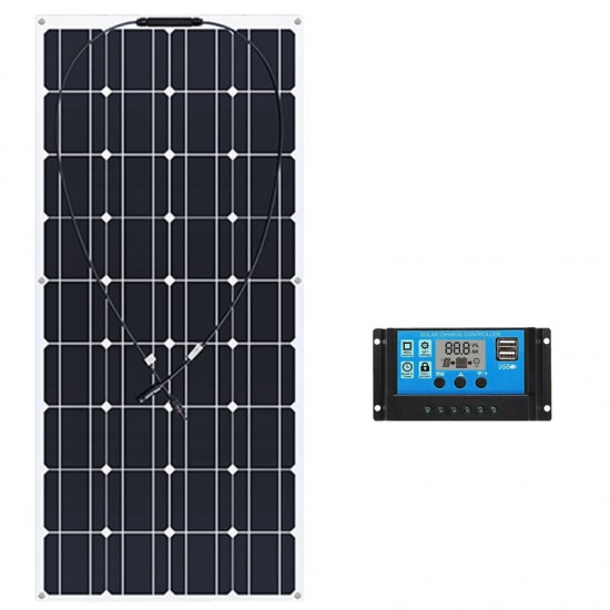 130W 18V Solar Car Boat Battery Charger USB 10A Controller Solar Panel Kit PET For Home Outdoor Camping 12V 24V