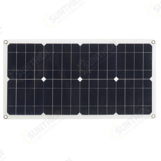 25W 18V Mono Solar Panel Dual USB 12V/5V DC Monocrystalline Flexible Solar Charger For Car RV Boat Battery Charger Waterproof