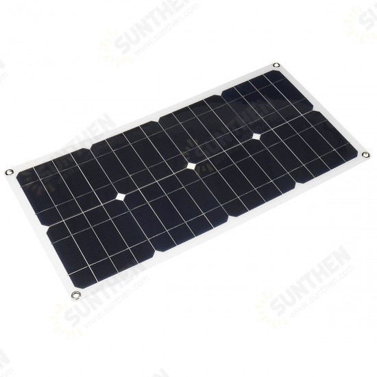 25W 18V Mono Solar Panel Dual USB 12V/5V DC Monocrystalline Flexible Solar Charger For Car RV Boat Battery Charger Waterproof