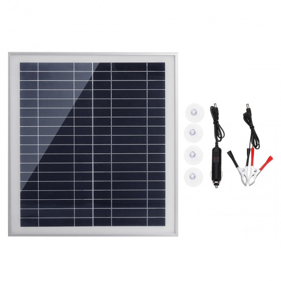 25W Portable Solar Panel Kit DC USB Charging Double USB Port Suction Cups Camping Traveling