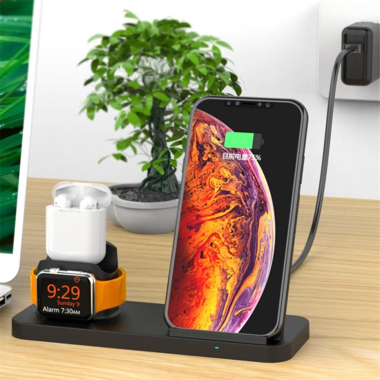 3 in 1 Wireless Fast Charger Stand + Cooling Fan For iPhone Apple Watch Airpods