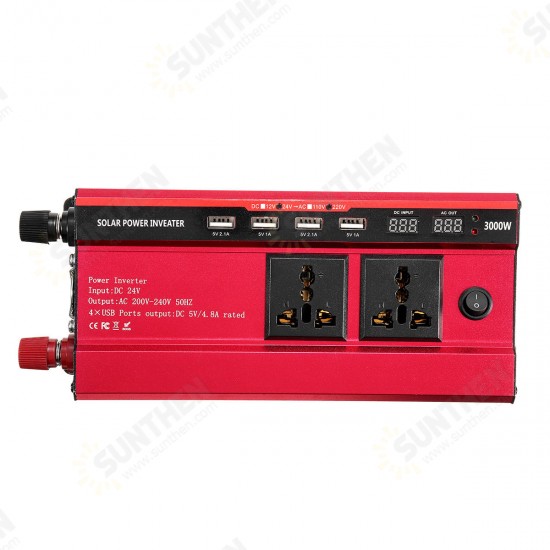 3000W Peak Solar Power Inverter DC 12V/24V To AC 110V/220V Modified Sine Wave Converter