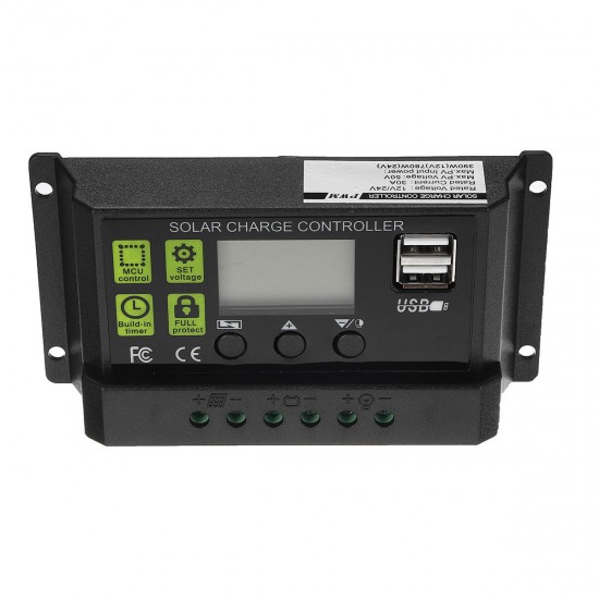 30A 12V/24V LCD Display PWM Solar Panel Regulator Solar Charge Controller Solar Panel Controller