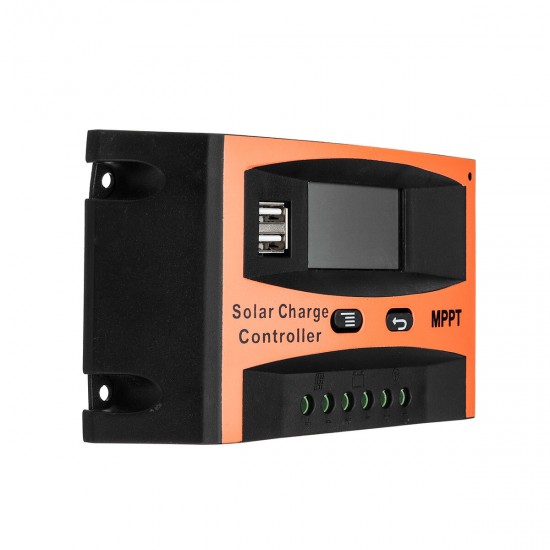 30A/40A/50A/60A MPPT Solar Charge Controller 12V/24V LCD Accuracy Dual USB Solar Panel Battery Regulator Built-in Timer