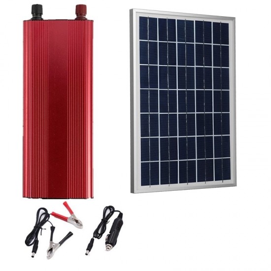 30W 18V PET Solar Pannel Kit Solar Power Panel Battery Solar Charge Controller With 2000W Power Inverter