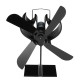 4 Blade Stove Fan Quiet Heat Powered Wood Log Burner Fan Eco Friendly Heat Circulation for Fireplaces