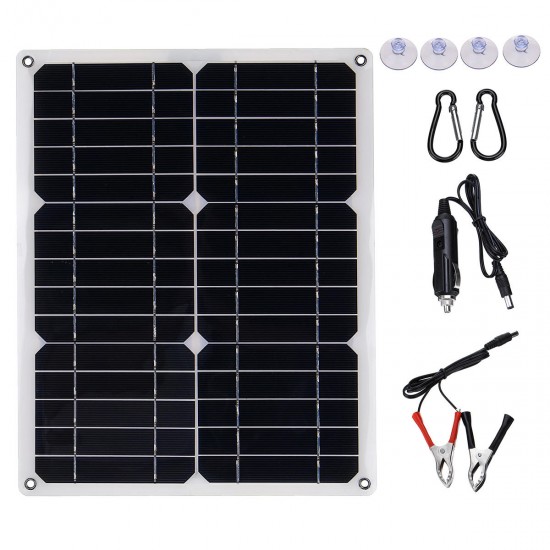 40W 18V Mono Solar Panel Dual 12V/5V DC USB Monocrystaline Flexible Solar Charger For Car RV Boat Battery Charger