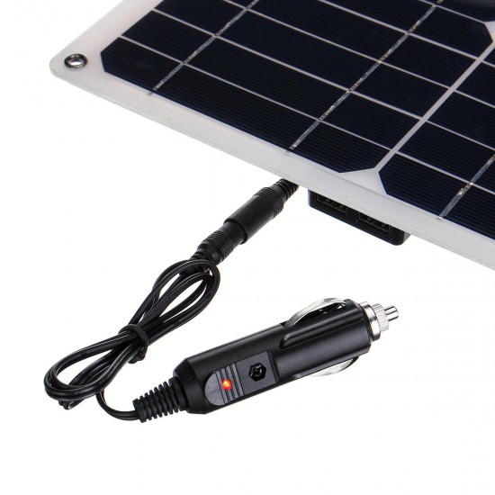 40W 18V Mono Solar Panel Dual 12V/5V DC USB Monocrystaline Flexible Solar Charger For Car RV Boat Battery Charger