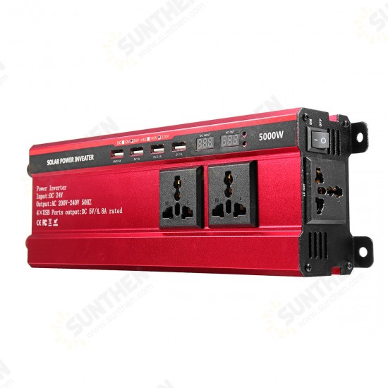 5000W Peak Solar Power Inverter DC 12V/24V To AC 110V/220V Modified Sine Wave Converter