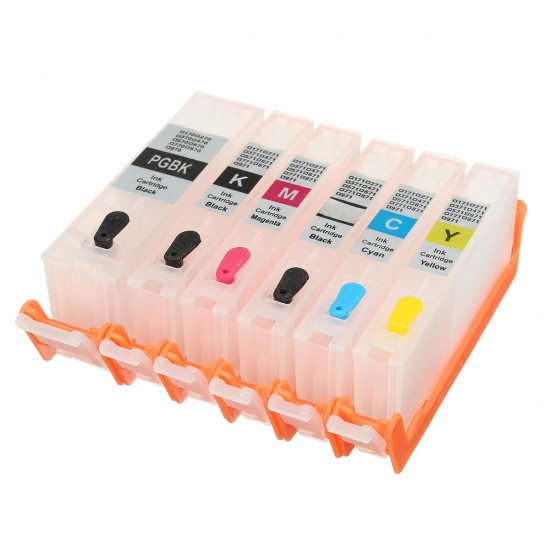 6pcs PGI-270 CLI-271 Refillable Ink Cartridge For MG7720 TS8020 TS9020