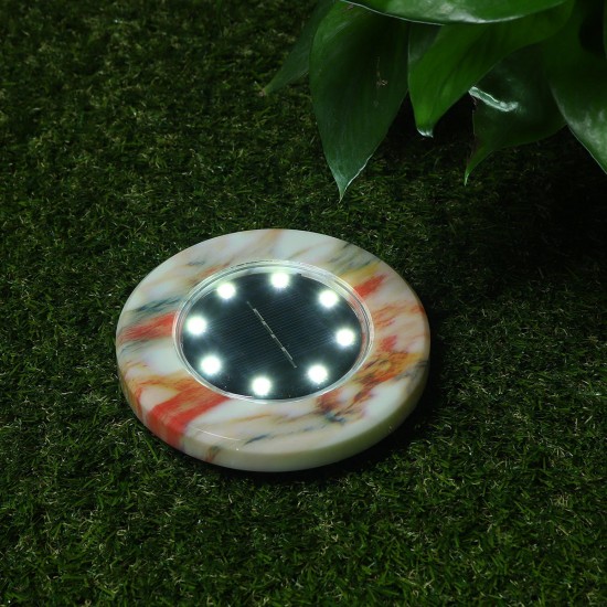 8 LED Outdoor Solar Buried Light Marble Waterproof Ground Path Garden Yard Lamp