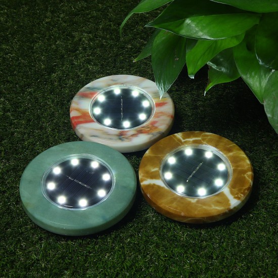 8 LED Outdoor Solar Buried Light Marble Waterproof Ground Path Garden Yard Lamp