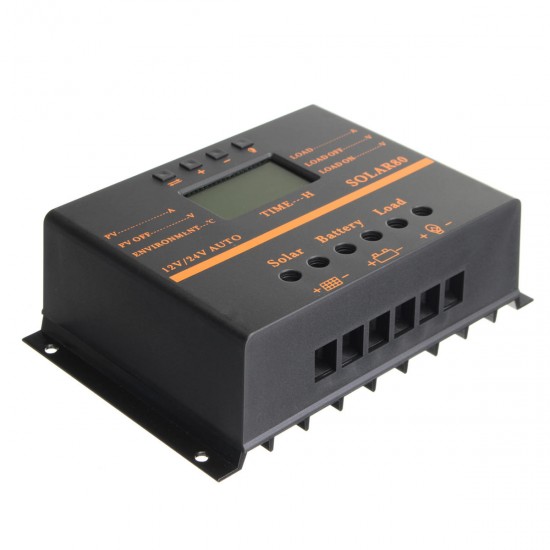 80A 12V/24V Auto LCD Solar Battery Regulator Charge Discharge Controller