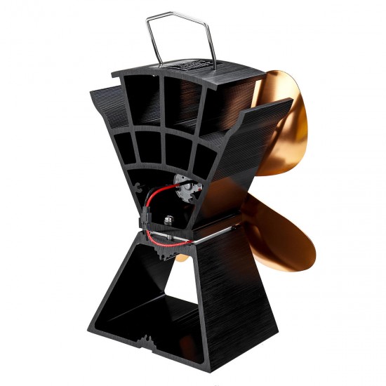 8.8 Inch Quiet 3/4 Blade EQ3-BK Stove Fan Fireplace Fire Heat Powered Saving Ecofan