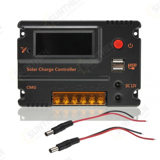 CMG-2420 20A 12V-24V LCD Display PWM Solar Panel Regulator Charge Controller with USB Port