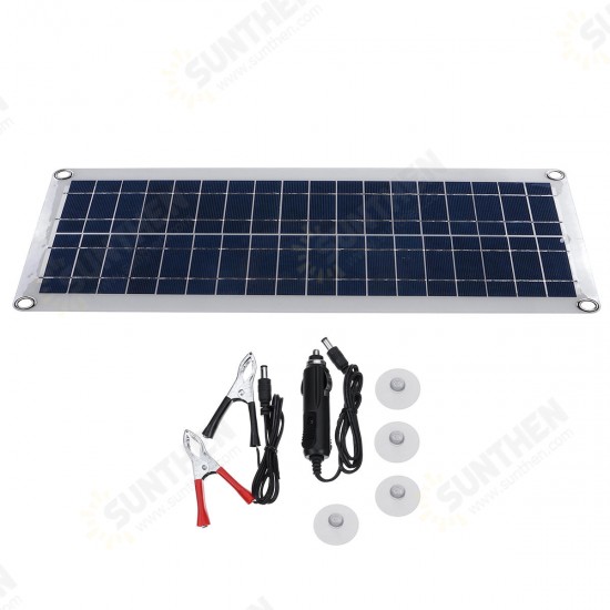 DC 12V/18V Solar Panel Double 5V USB Port Charging Battery Charger For Camping Traveling