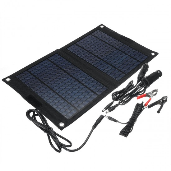 DC 12V/5V USB Portable 25W Solar Panel Mobile Sun-Power Battery Power Charger