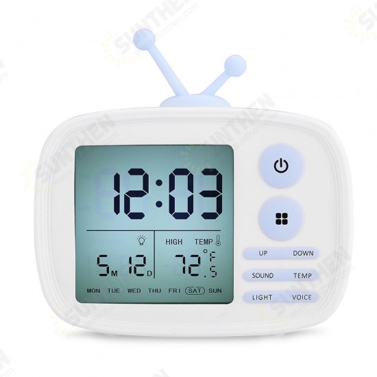 DC 5V Digital Alarm Clock Temperature Display Cartoon Bedside Student Backlight