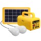 DC 6V 3W Solar Powered System Solar Panel Rechargeable Battery LED Flashlight Camping Tent Light