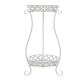 European Wrought Iron Metal Flower Pot Stand Double Floor Plant Rack