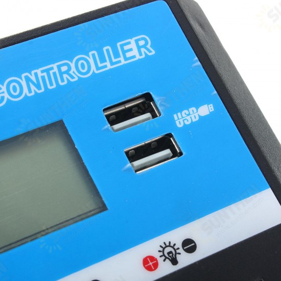 LCD 20A 12/24V Solar Charge Controller Regulator with USB Port