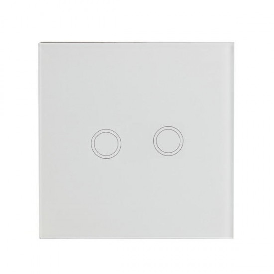 Luxury Crystal Touch Panel 2 Ring LED Wall Samrt Switch Socket Plate