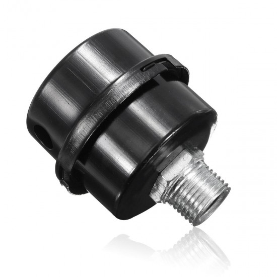 MPT1/2Inch 20mm Thread Dia Black Metal Air Compressor Intake Filter Noise Muffler Silencer