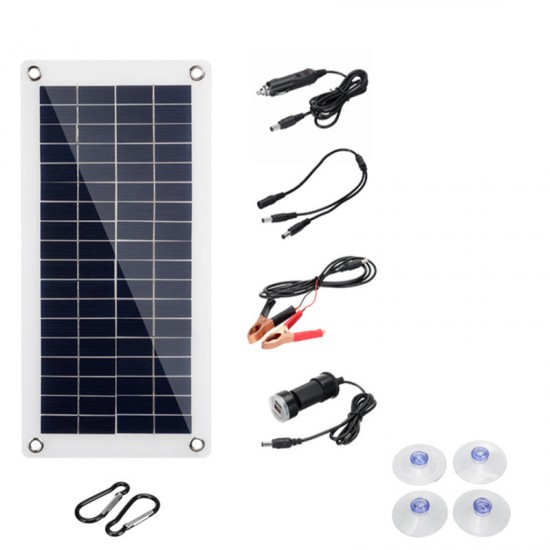 Mono Solar Panel Waterproof DC USB Monocrystaline Flexible Solar Charger Power Bank Outdoor Camping Hiking Battery Charger