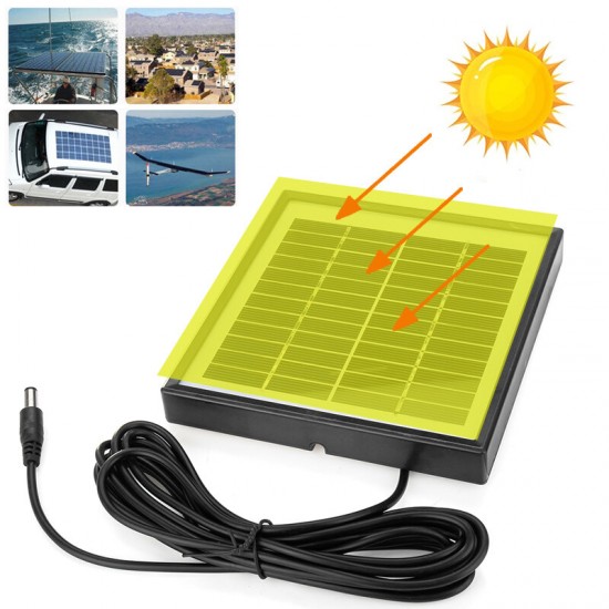 Portable 5W 12V Polysilicon Solar Panel Battery Charger For Car RV Boat W/ 3m Cable