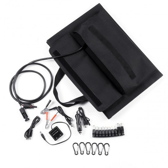 Solar Folding Bag With laptop Connector 10PCS DC Charging Line 1PCS Car charger 1PCS Battery Clip 1PCS 6 Carabiner