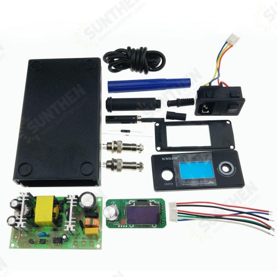 T12 V2.0 STM32 OLED Digital Soldering Station Controller 5 Core Silicone Wire Plastic Case 9501 Soldering Handle Set