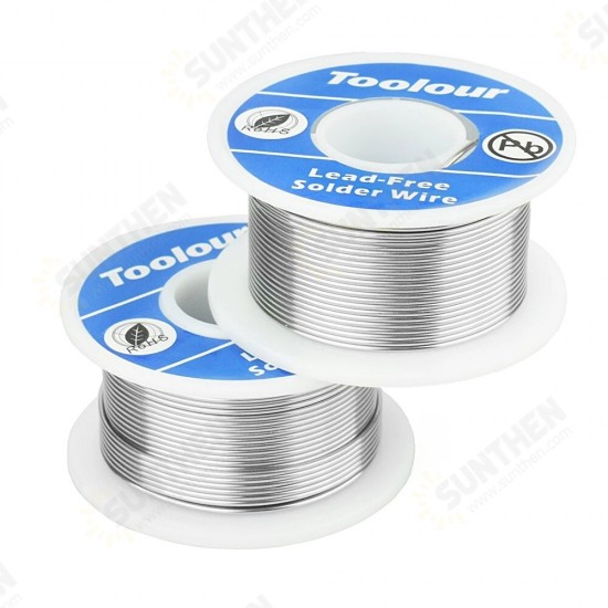 Toolour 2Pcs Lead-free Solder Wire 1mm Welding Iron Wire Reel FLUX 2.0% Wire Melt Rosin Core Solder Wire