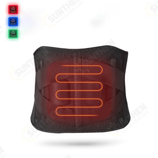 Adjustable Waist Support Belt 3 Modes Heating Back Massage Band Lumbar Brace