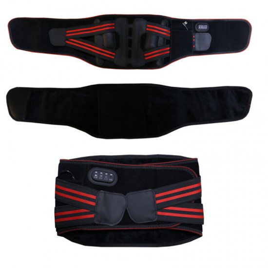 Graphene Heated Waist Brace Hot Compress Vibration Massage Support Belt Magnetic Therapy Lumbar Waist Bandage Back Belt