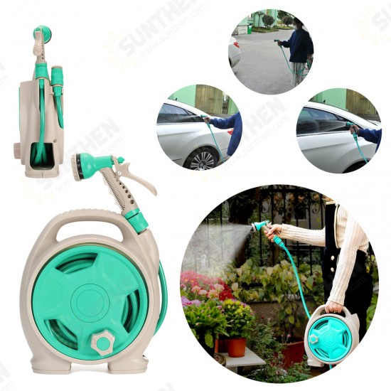 Portable Watering Irrigation Garden Water Spray Car Washing Hose Pipe Reel