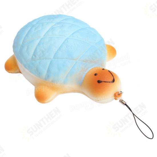 13cm Soft Kawaii Cute little Turtle Phone Bread Bun Squishy Charms With Rope Random Color