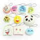 Kawaii 10Pcs Exquisite Squishy Random Charm Soft Panda/Bread/Cake/Buns Phone Straps Toys Decor