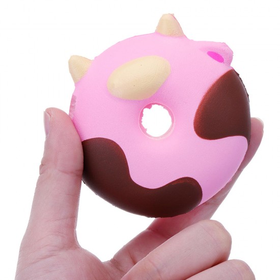 Cartoon Cow Donut Cake Squishy 8CM Slow Rising With Packaging Collection Gift Soft Toy